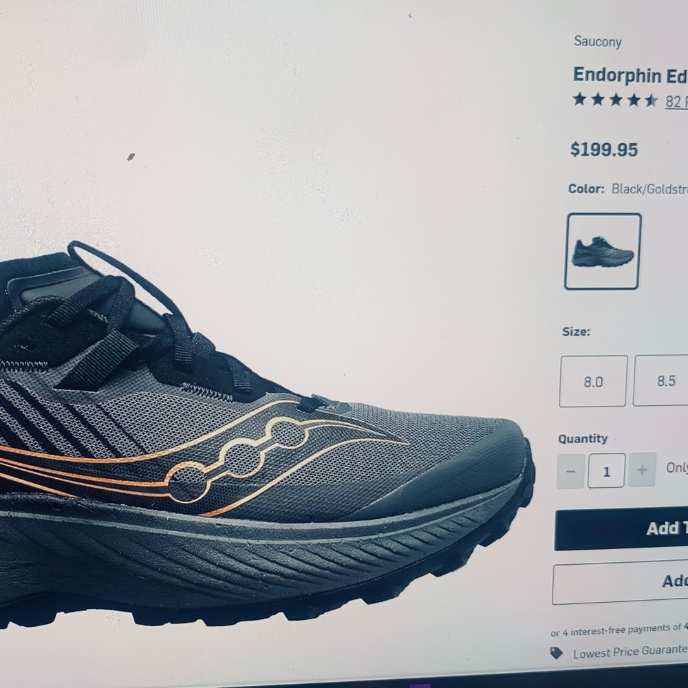 Saucony Men’s Trail Running Shoe - Black with Gold Accents